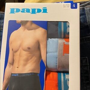 Papi Men's Boxer Briefs - Black, Blue, Orange. Size XL